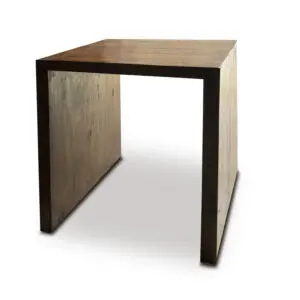 Modern wooden table with minimalist design.