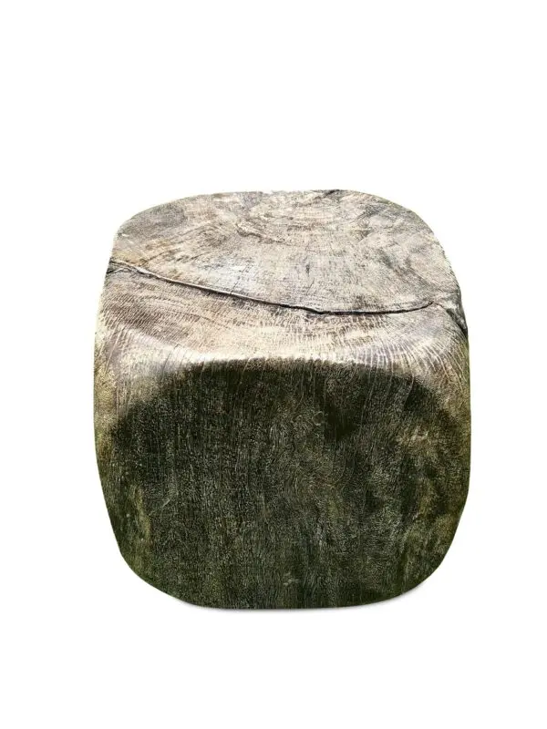 Wooden block with a textured surface.