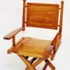 Wooden director's chair on a white background.