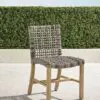 A chair with a woven seat and back.