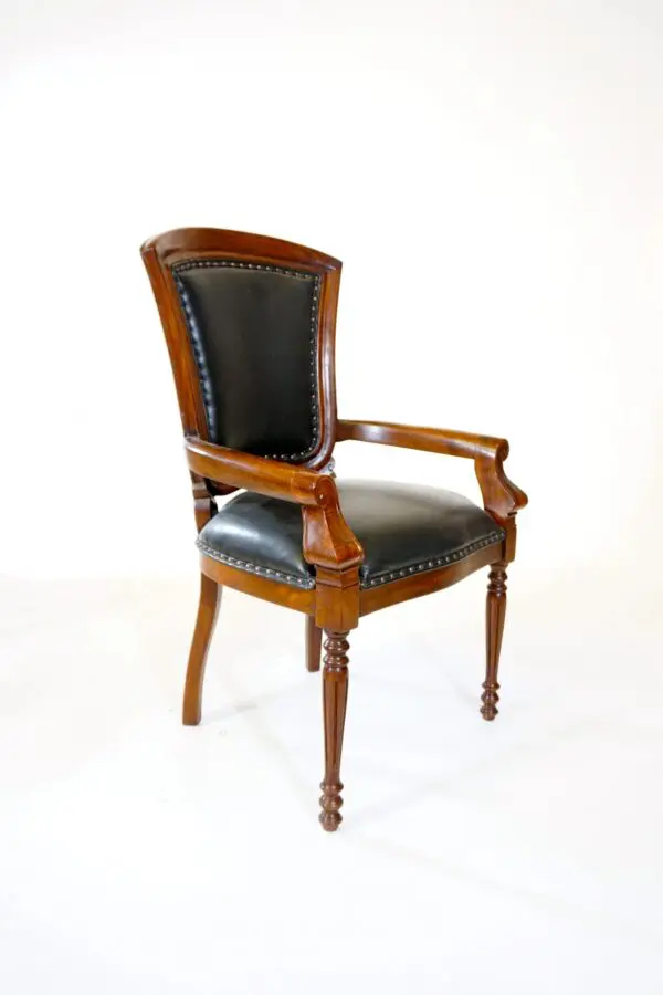 Teak & Leather Madison Chair with Arms