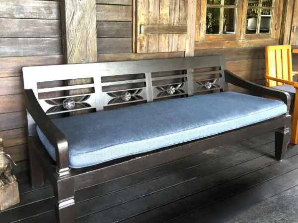 Carved Teak Bench - Image 5