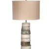 Decorative lamp with stacked circular base.