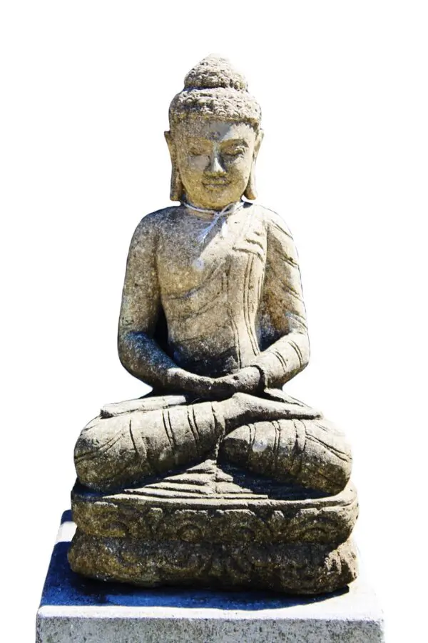 Meditating Stone Buddha- 31" - Image 2