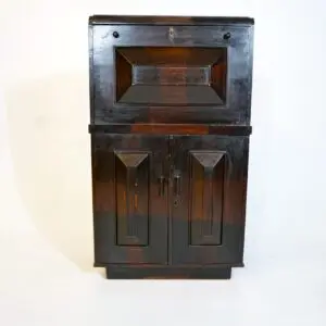 Antique wooden cabinet with two doors.
