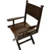 Wooden armchair with a simple design.