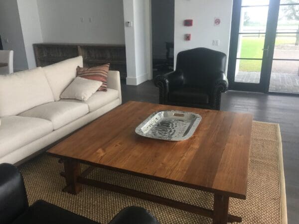 A living room with couches and a coffee table
